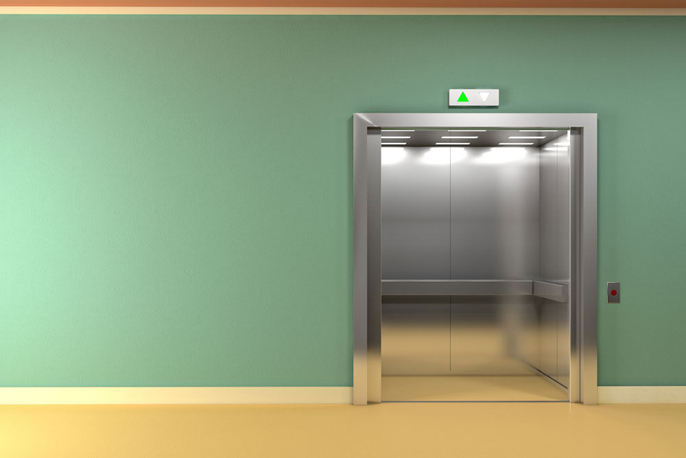 Image: An elevator in an office building
