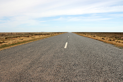 Highly Commended: The Hungry Sky by Joanne Cook, Amaroo School. Image: A highway on the Hay Plains.